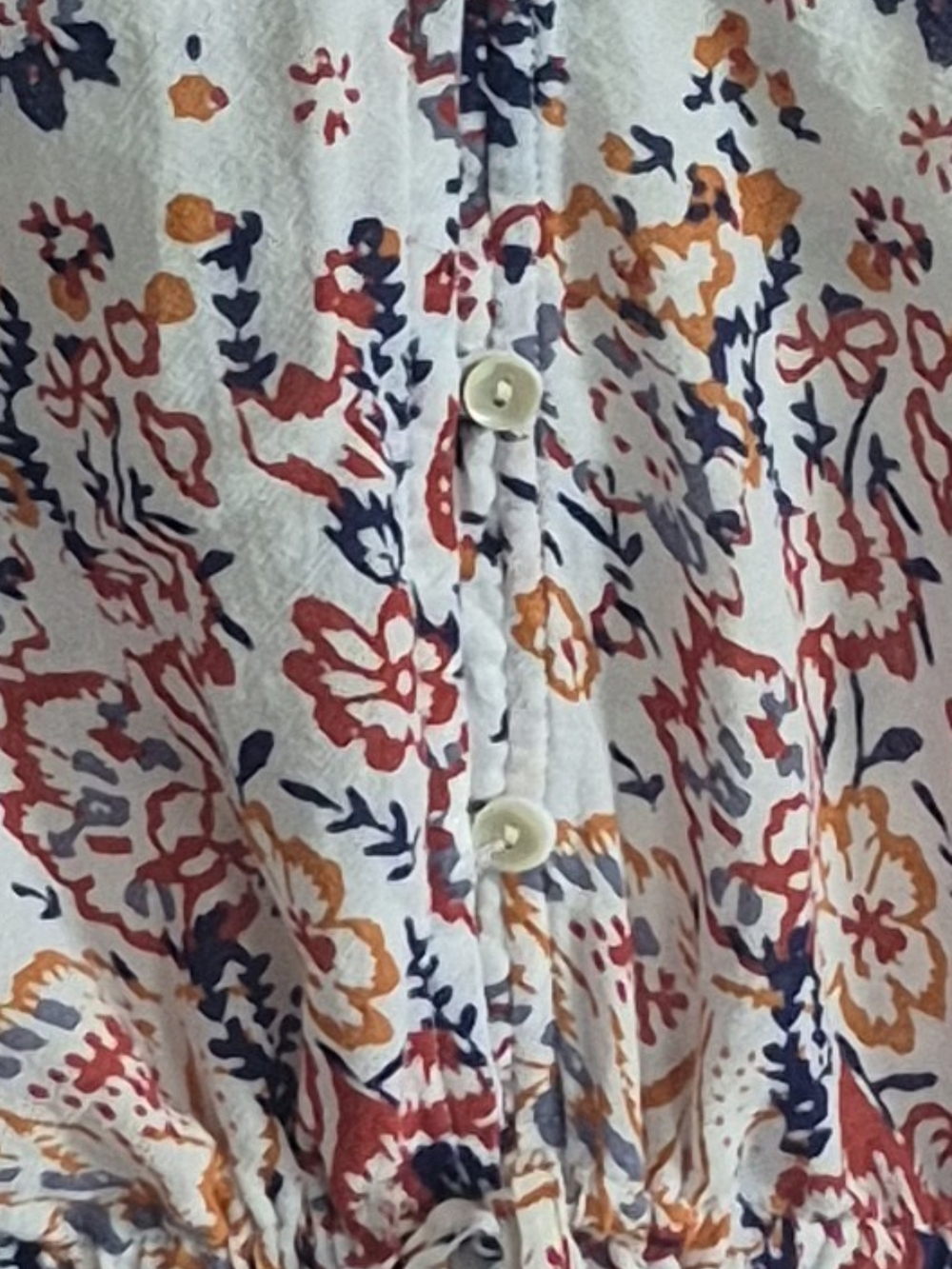 Lucky 2X Floral Border Print Cotton Maxi WesternBoho V Neck Drawstring Coastal - Picture 6 of 9